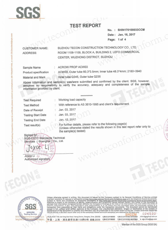 ACROW PROP ACW03 SGS Test Report 1