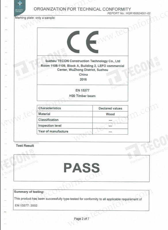 H20 Timber Beam Test Report 2