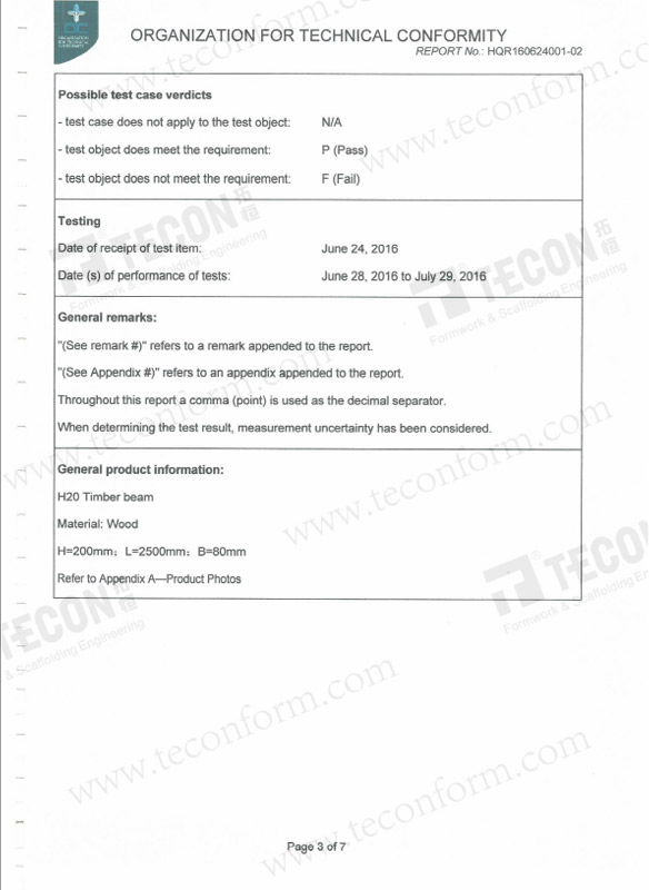 H20 Timber Beam Test Report 3