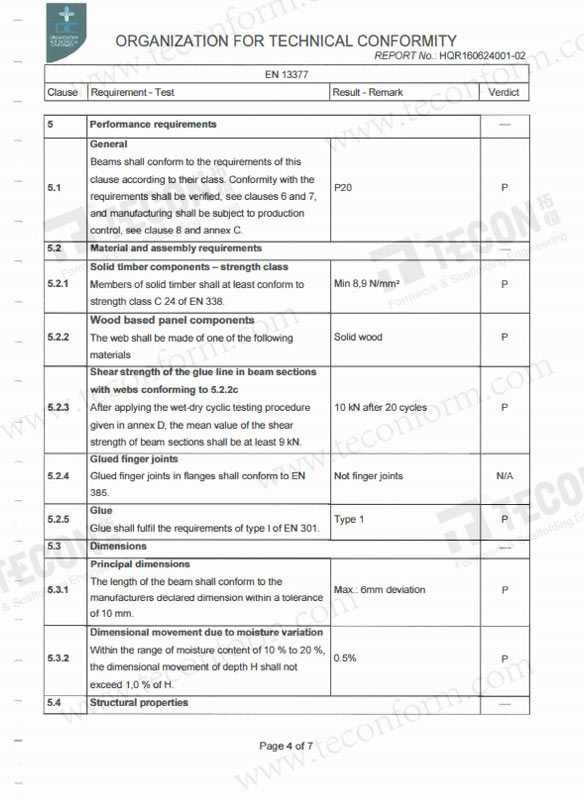 H20 Timber Beam Test Report 4