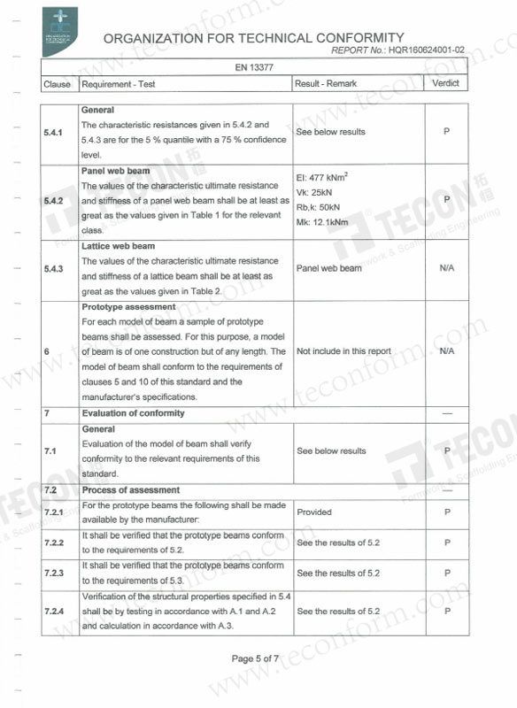 H20 Timber Beam Test Report 5