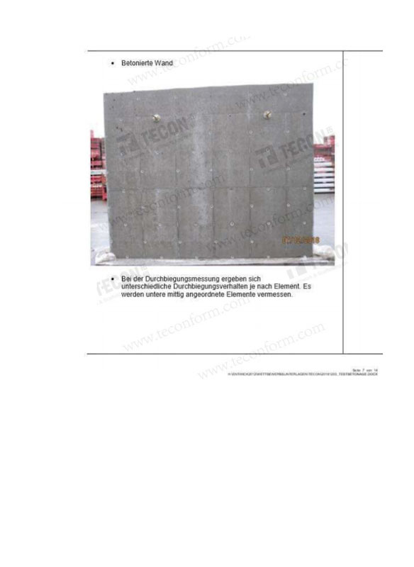 TECON Plastic Formwork Germany test report 3