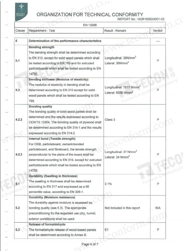 Form Hardwood 21mm Test Report 4