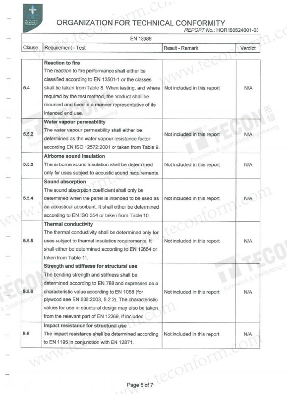 Form Hardwood 21mm Test Report 5