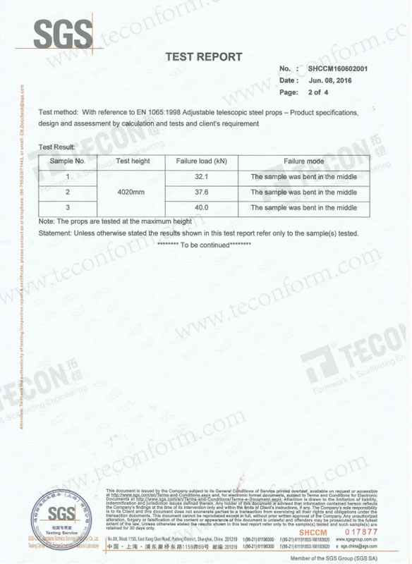 TEP-D 40 Test report via SGS 2