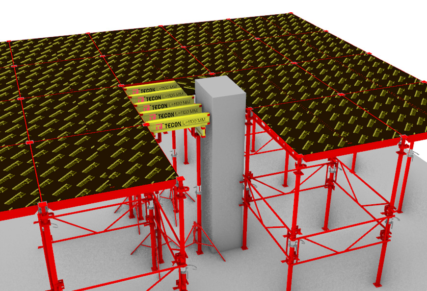 Worked with TECON Flex 20 Formwork to Do Slab Column Structure