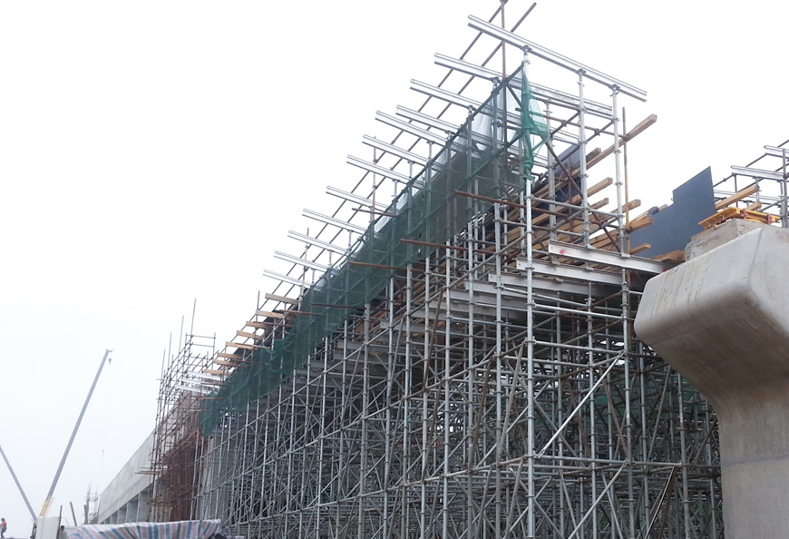 Ringlock Scaffolding Used in the Bridge Project