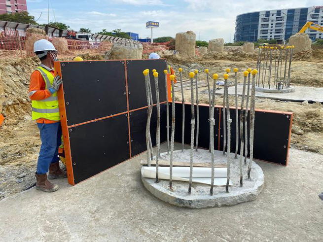 TECON Alumi Frame Wall Formwork in use in Singapore